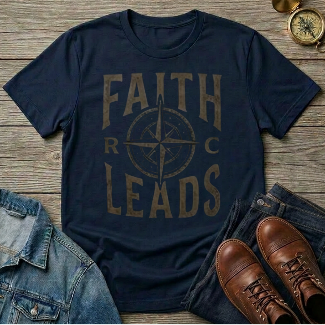 Faith Leads Vintage Design T-Shirt