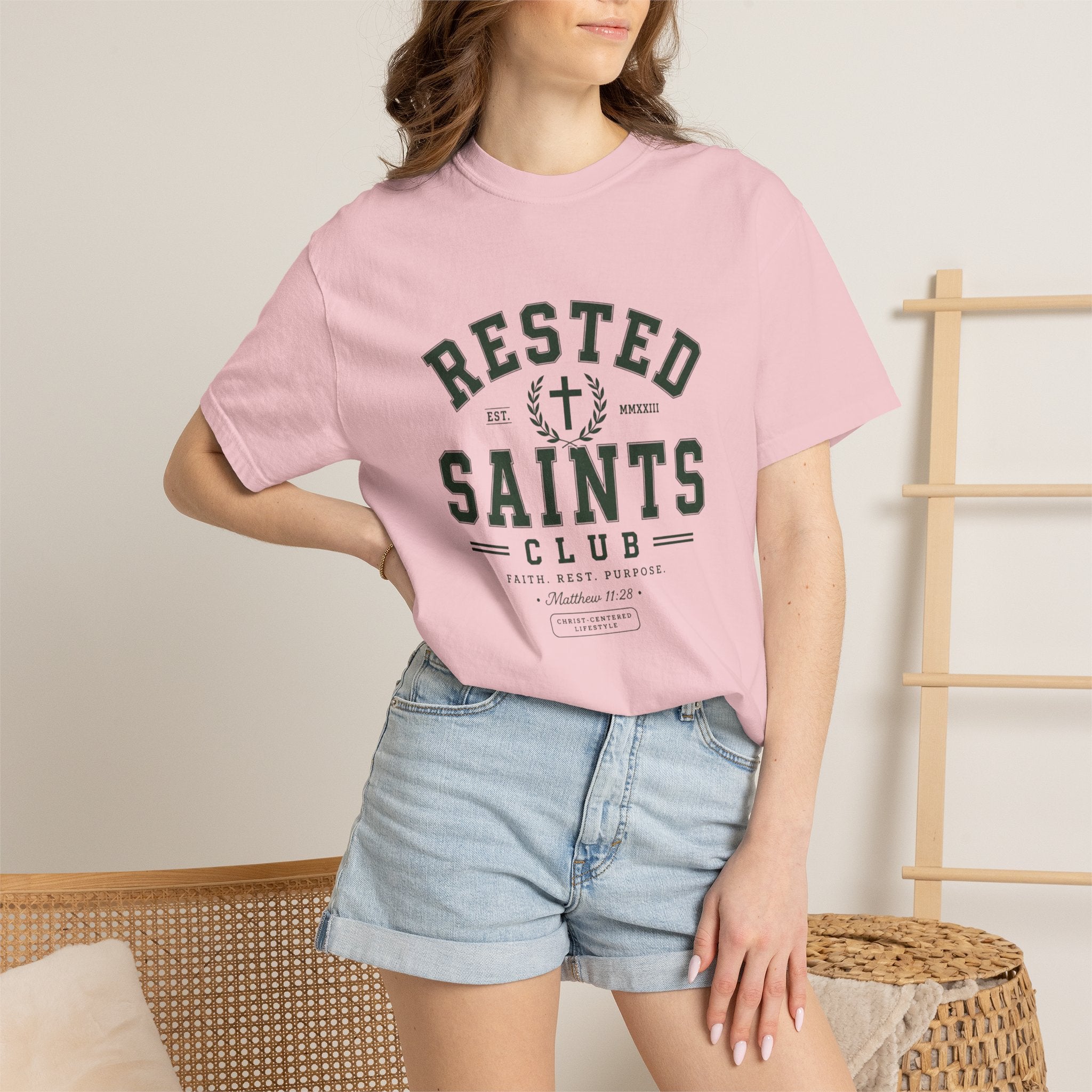 Rested Saints Club T-Shirt — Faith-Based Graphic Tee