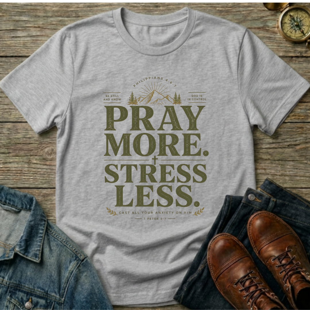 Pray More . Stress Less T-Shirt