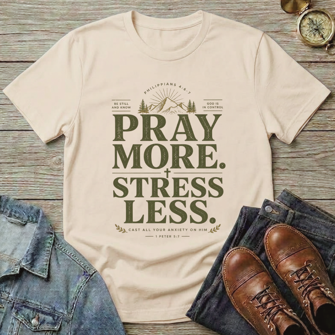 Pray More . Stress Less T-Shirt