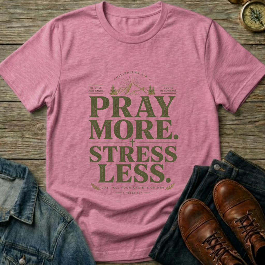Pray More . Stress Less T-Shirt
