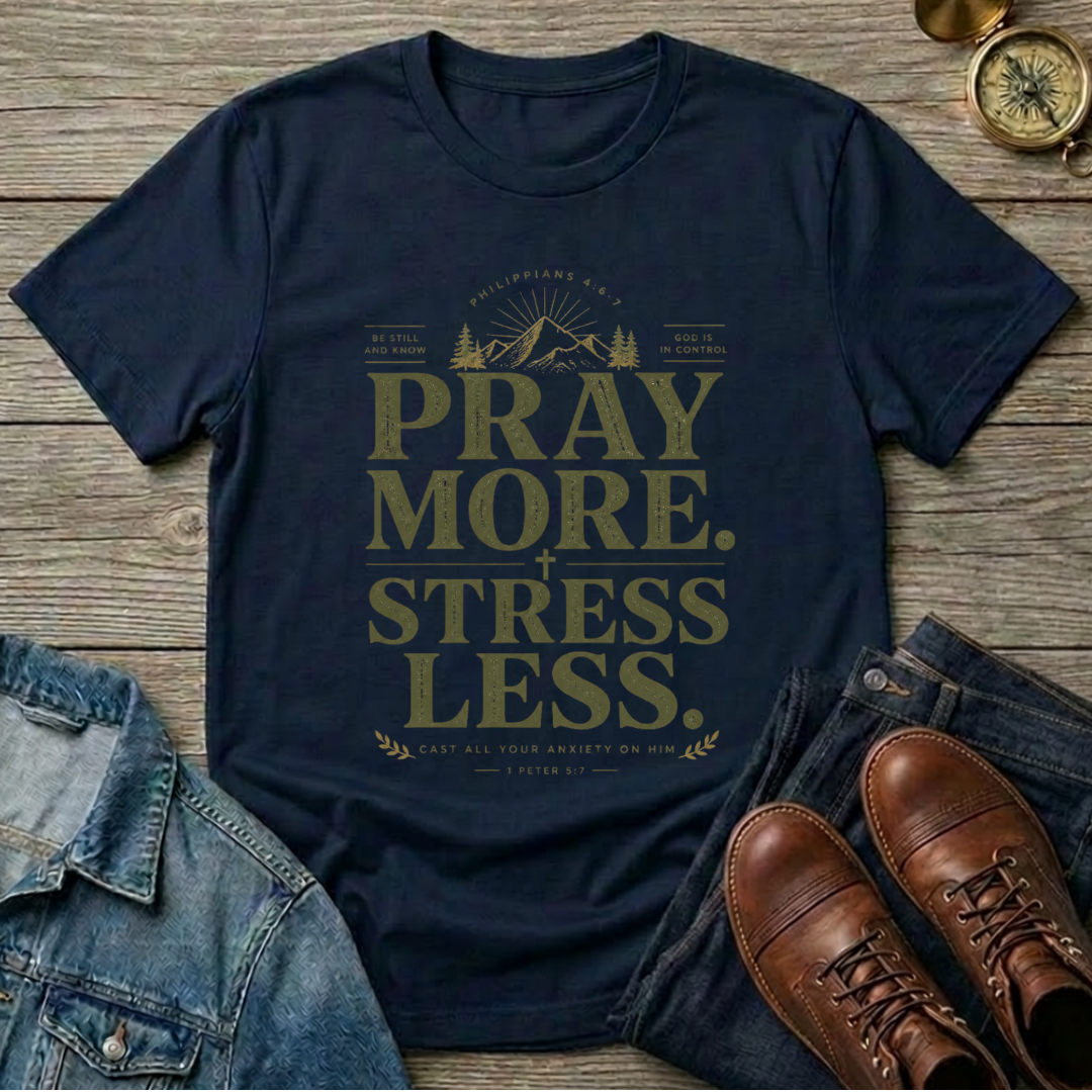Pray More . Stress Less T-Shirt