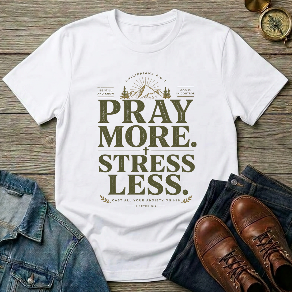 Pray More . Stress Less T-Shirt