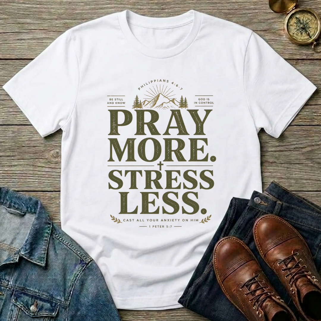 Pray More . Stress Less T-Shirt