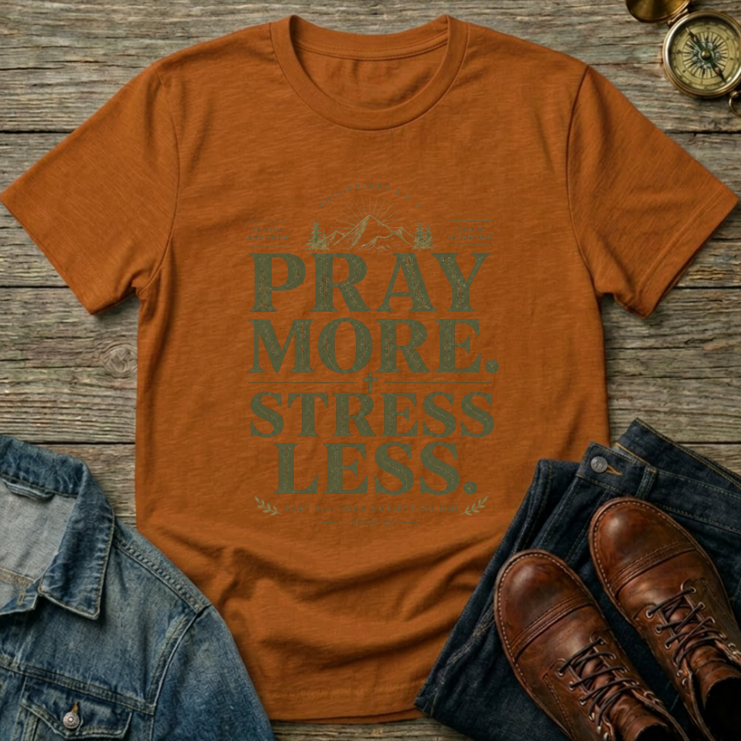 Pray More . Stress Less T-Shirt