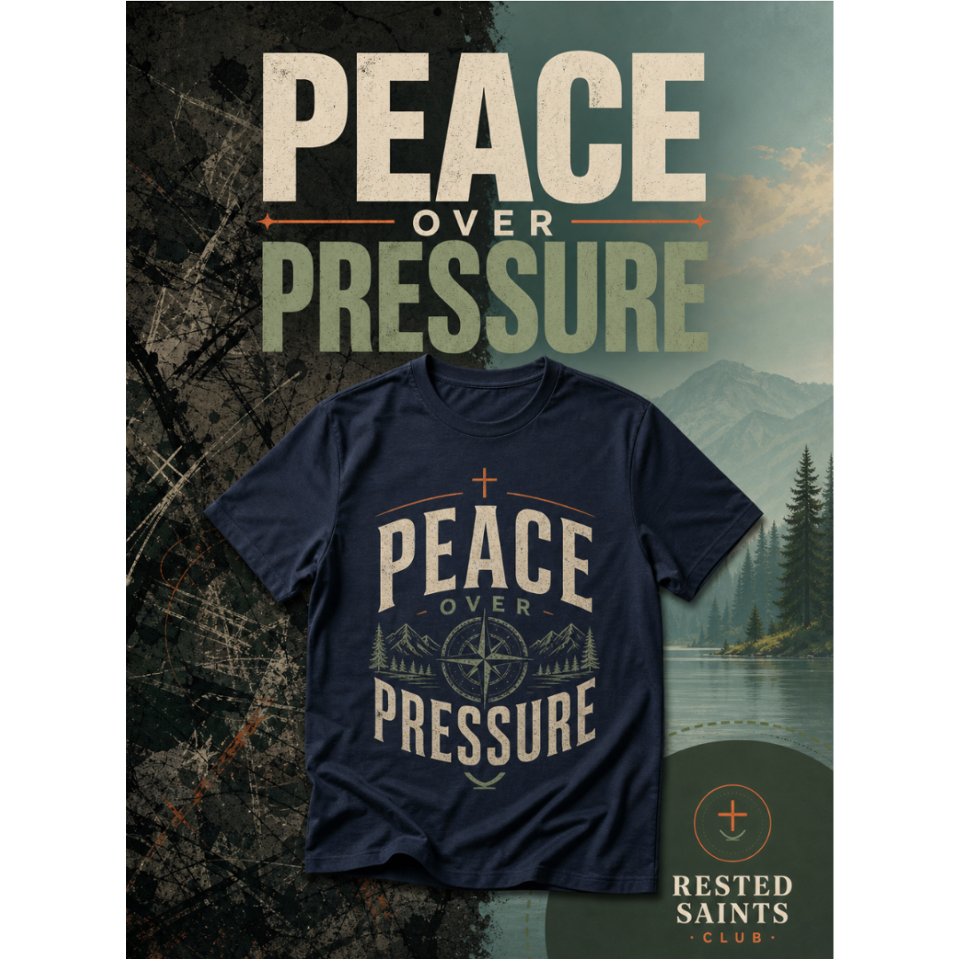 Peace Over Pressure T-Shirt — Christian Faith Compass Graphic