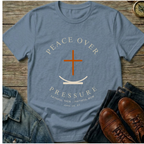Peace Over Pressure T-Shirt — Minimal Christian Cross Faith Tee
