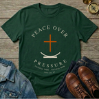 Peace Over Pressure T-Shirt — Minimal Christian Cross Faith Tee