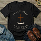 Peace Over Pressure T-Shirt — Minimal Christian Cross Faith Tee