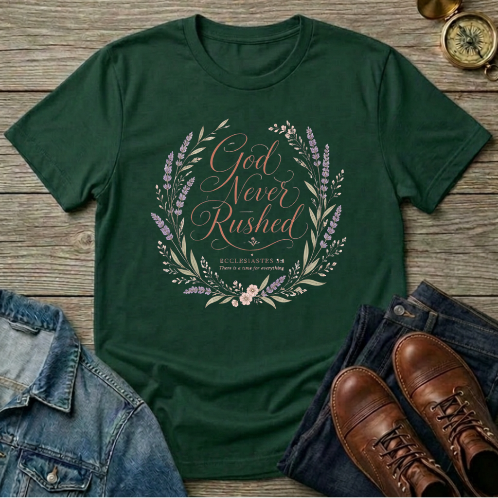 Peace Over Pressure T-Shirt — Christian Faith Compass Graphic