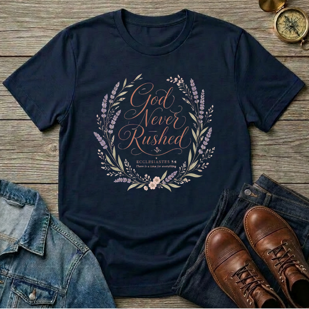 Peace Over Pressure T-Shirt — Christian Faith Compass Graphic