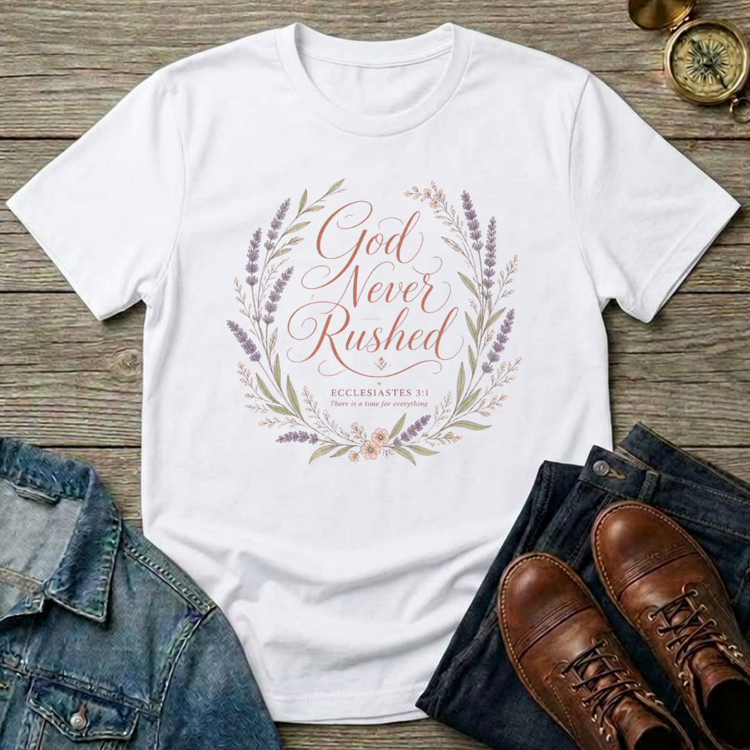 Peace Over Pressure T-Shirt — Christian Faith Compass Graphic