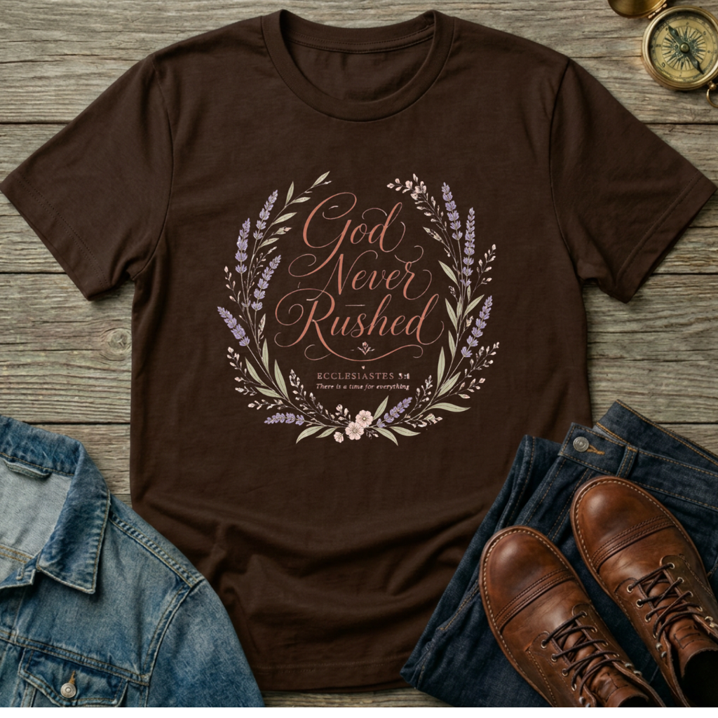 Peace Over Pressure T-Shirt — Christian Faith Compass Graphic