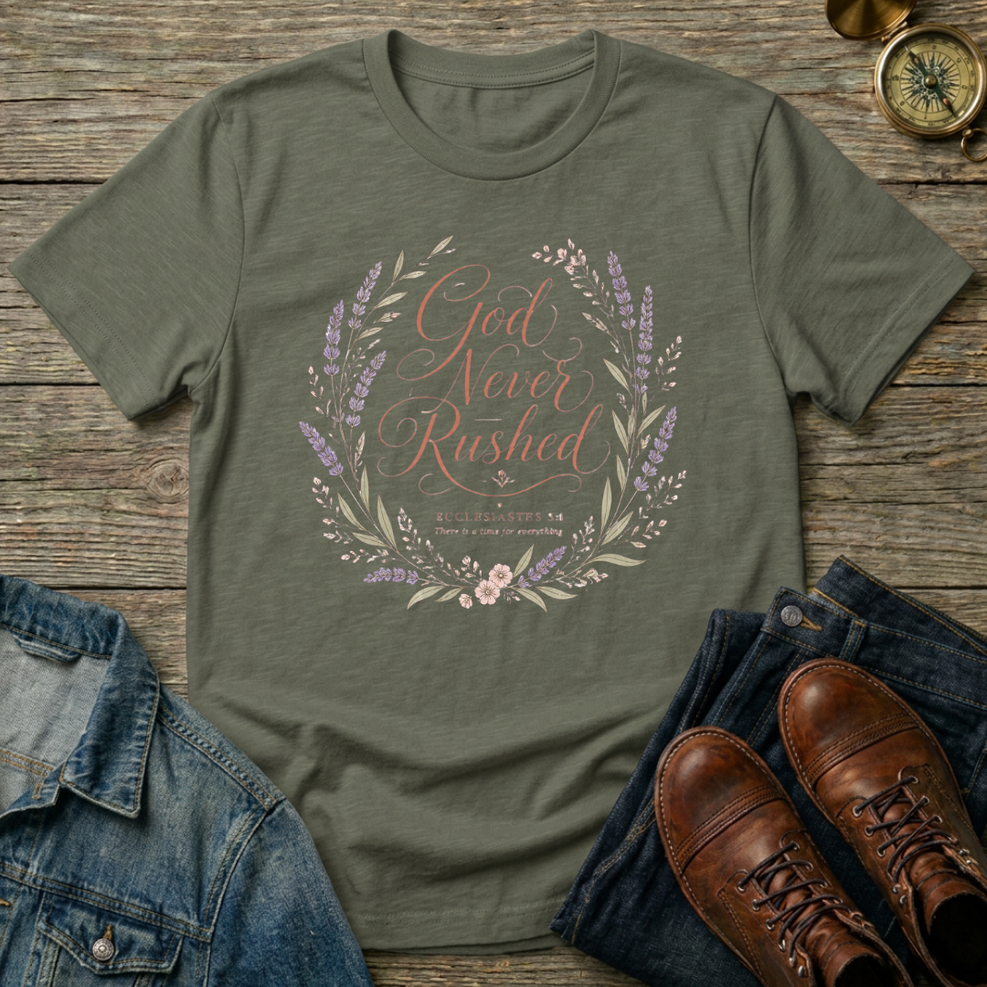 Peace Over Pressure T-Shirt — Christian Faith Compass Graphic