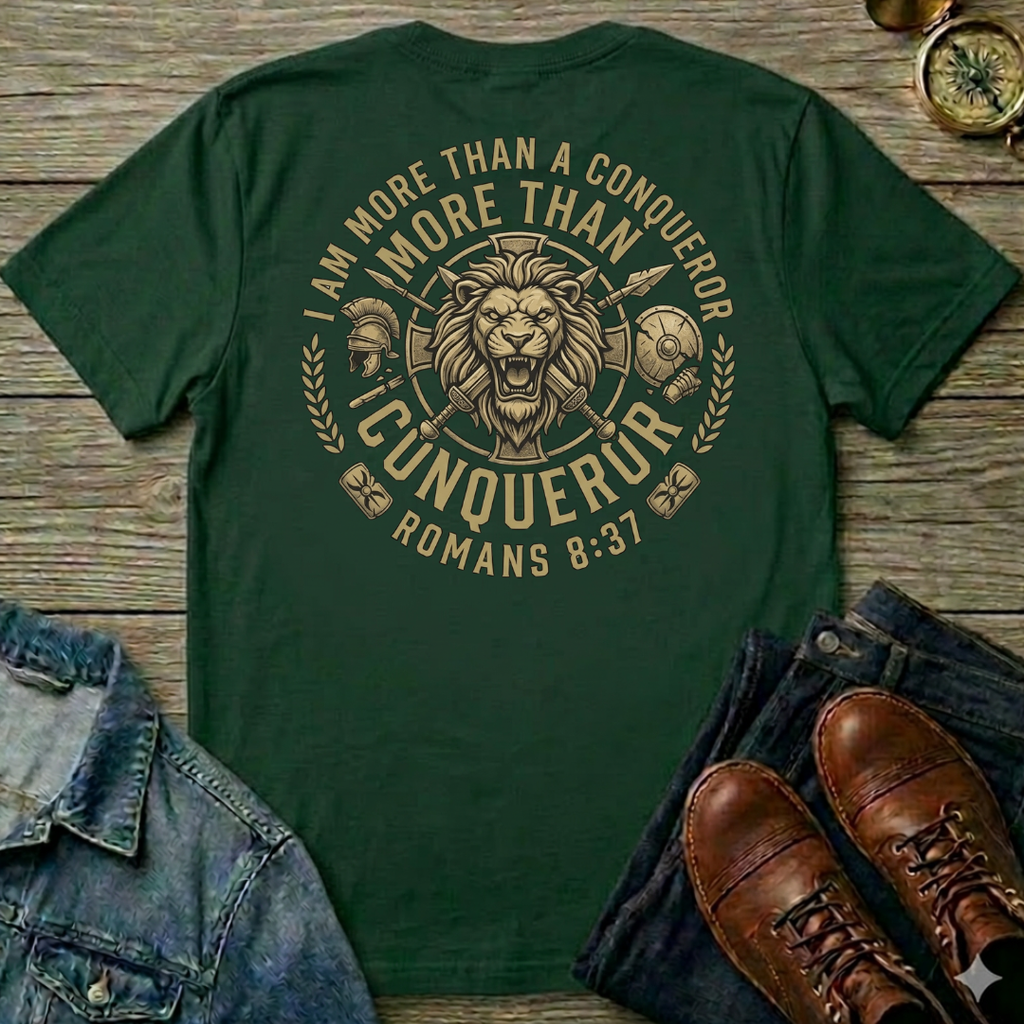 I Am More Than A Conqueror T-Shirt - Back Side Print
