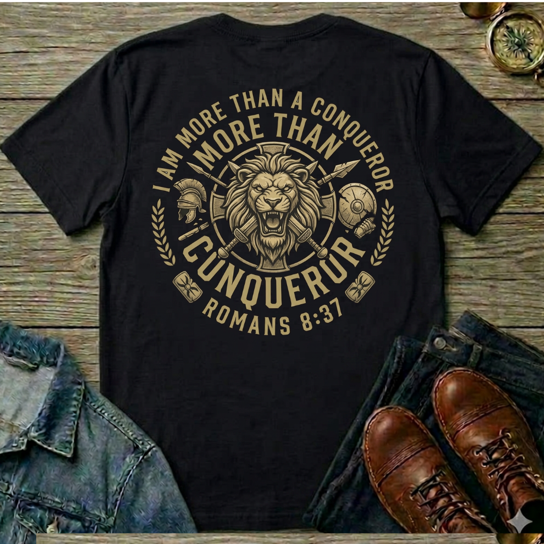 I Am More Than A Conqueror T-Shirt - Back Side Print
