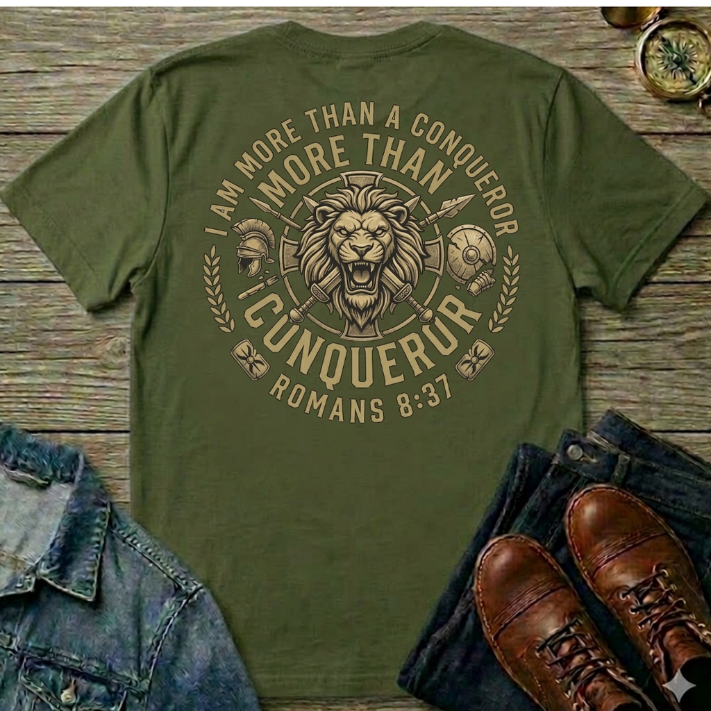 I Am More Than A Conqueror T-Shirt - Back Side Print