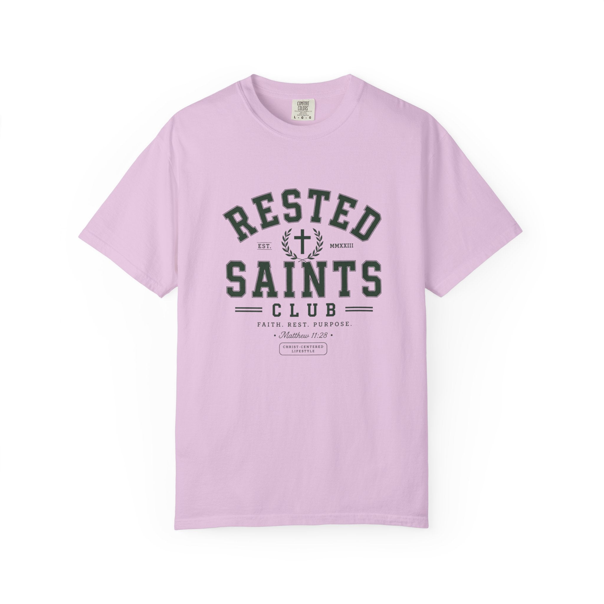 Rested Saints Club T-Shirt — Faith-Based Graphic Tee