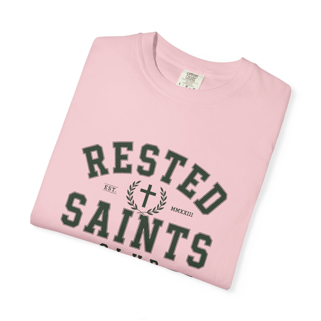 Rested Saints Club T-Shirt — Faith-Based Graphic Tee
