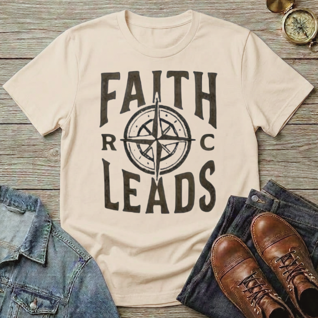 Faith Leads Vintage Design T-Shirt