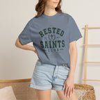 Rested Saints Club T-Shirt — Faith-Based Graphic Tee