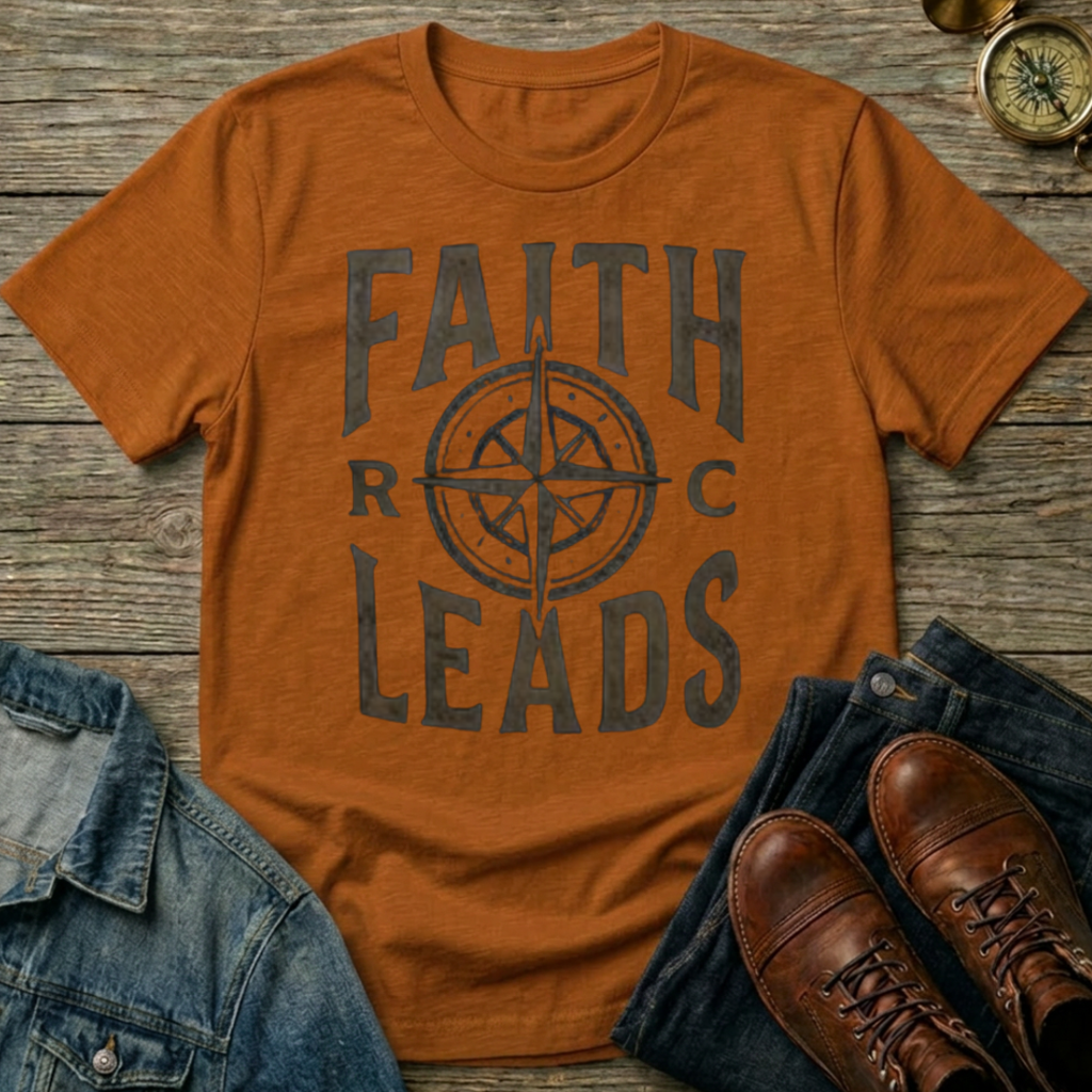 Faith Leads Vintage Design T-Shirt