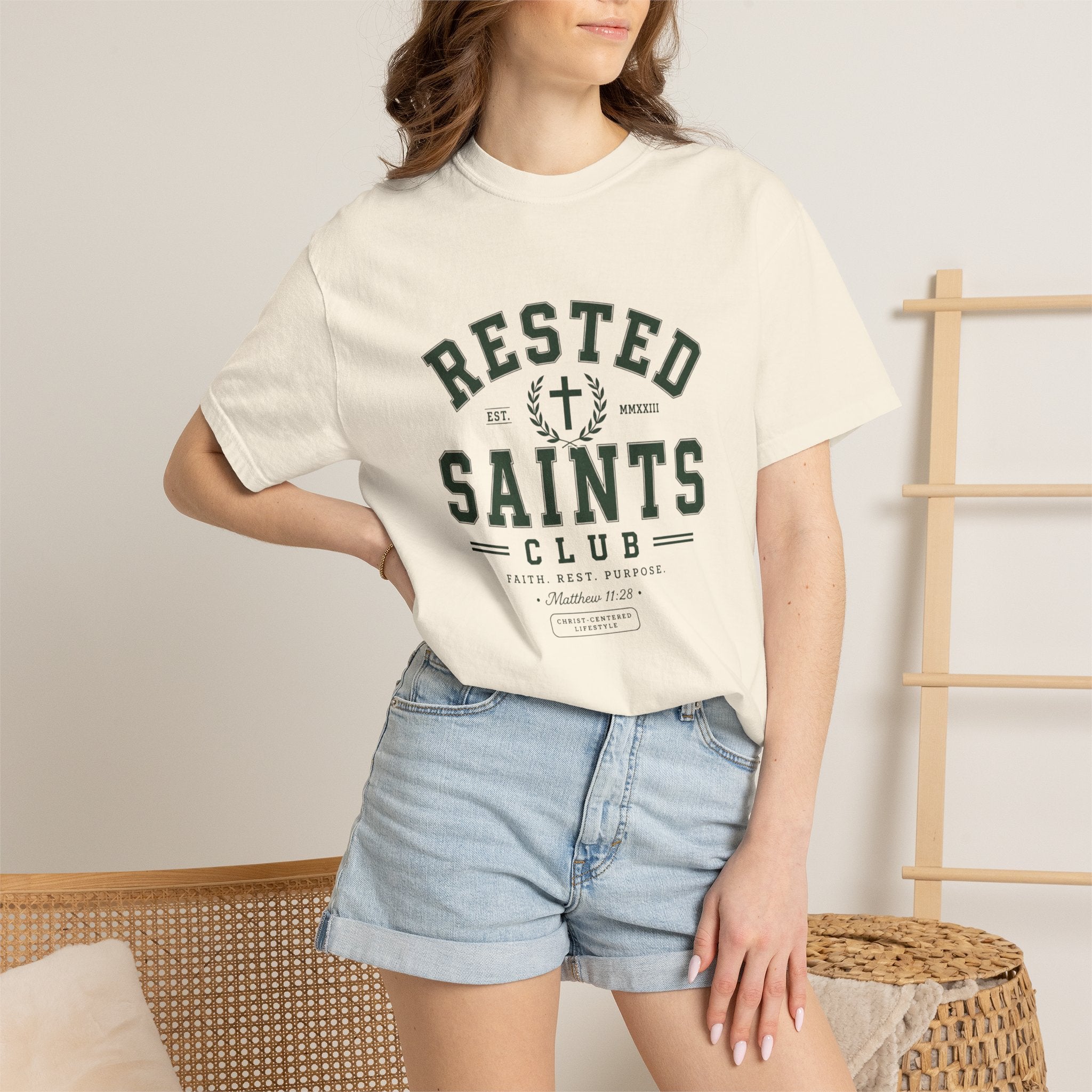 Rested Saints Club T-Shirt — Faith-Based Graphic Tee
