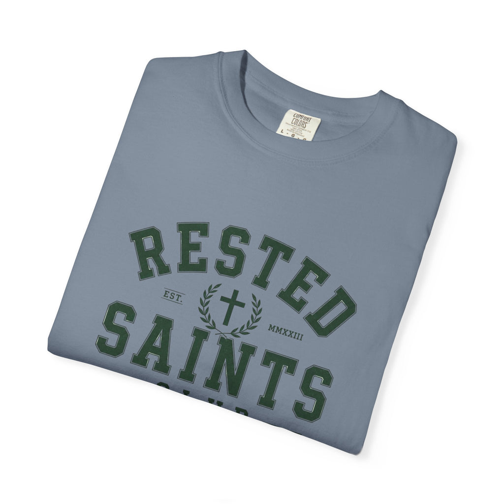 Rested Saints Club T-Shirt — Faith-Based Graphic Tee