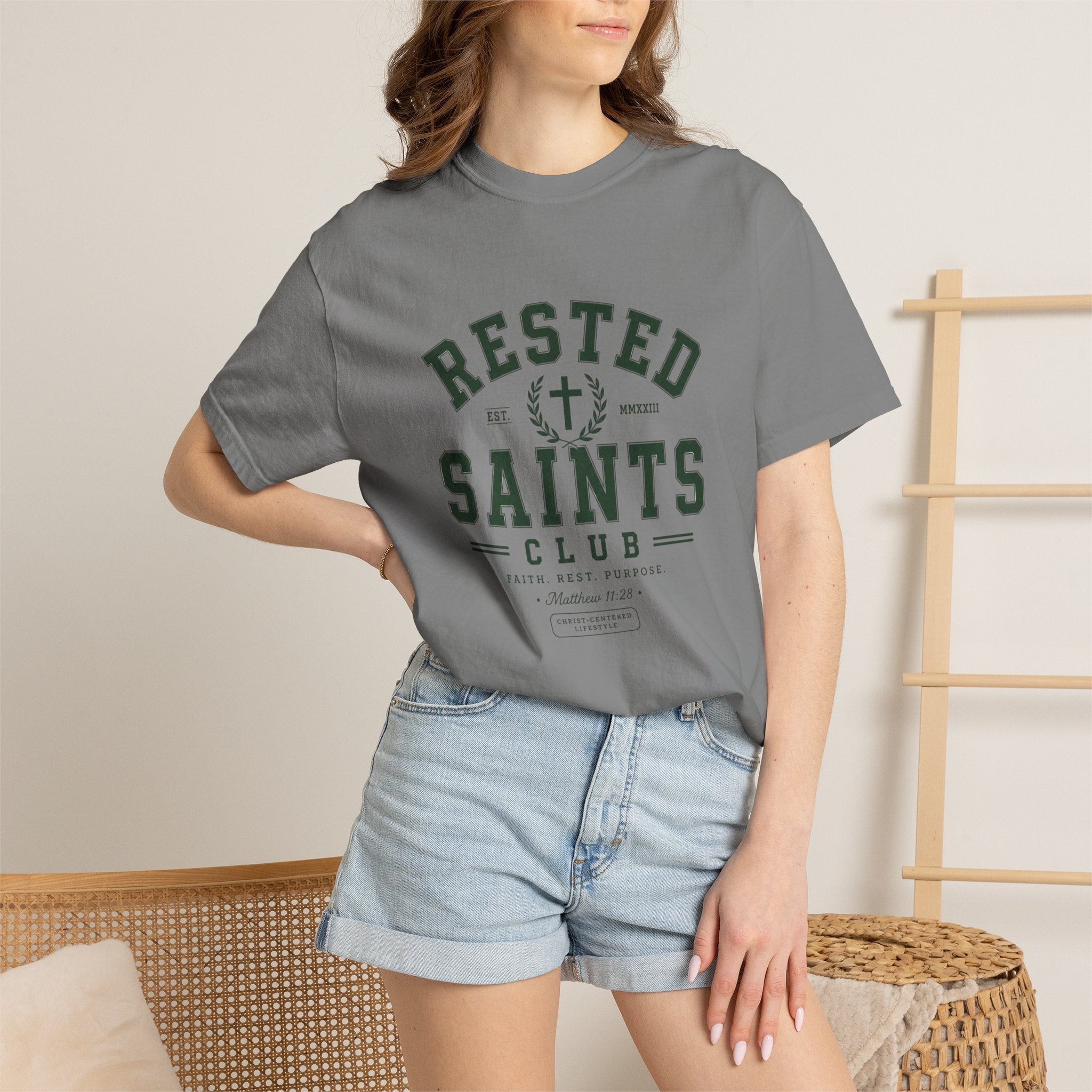 Rested Saints Club T-Shirt — Faith-Based Graphic Tee