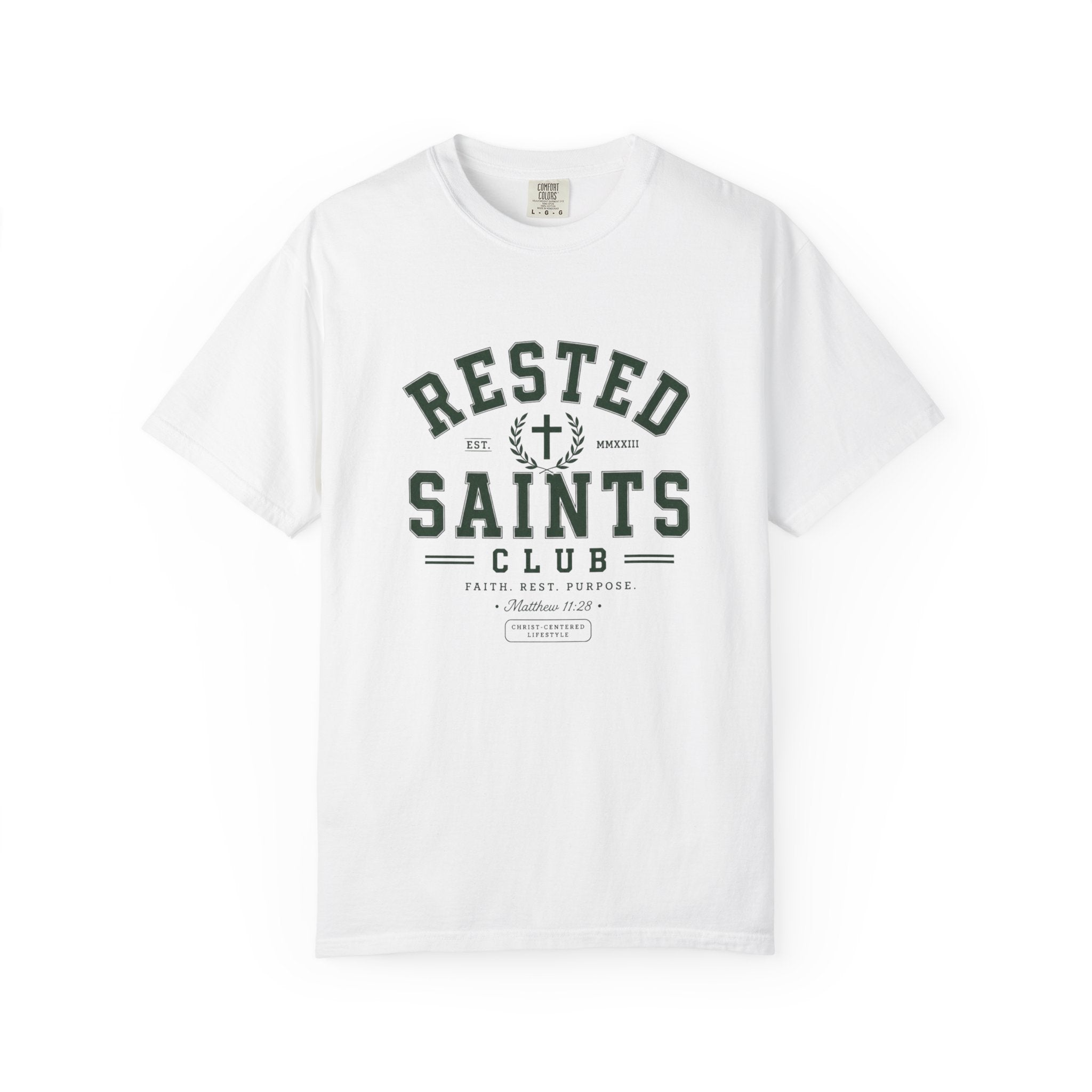 Rested Saints Club T-Shirt — Faith-Based Graphic Tee
