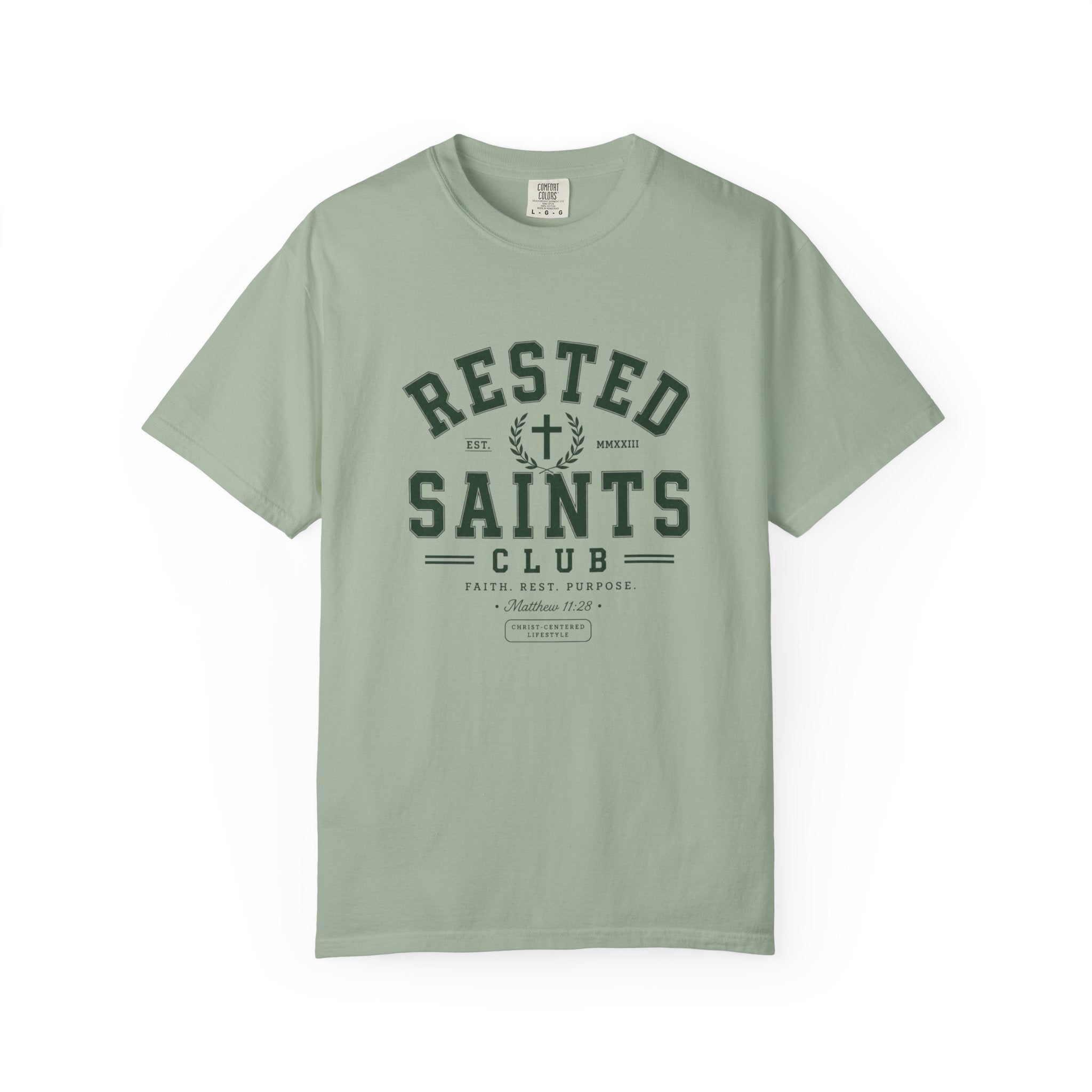 Rested Saints Club T-Shirt — Faith-Based Graphic Tee