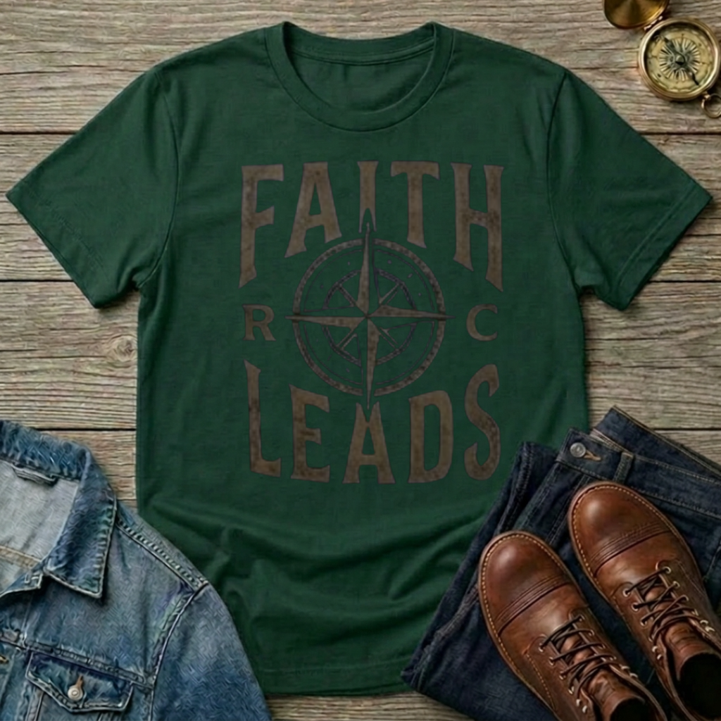 Faith Leads Vintage Design T-Shirt