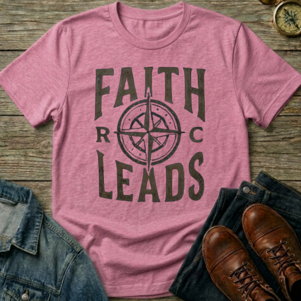 Faith Leads Vintage Design T-Shirt