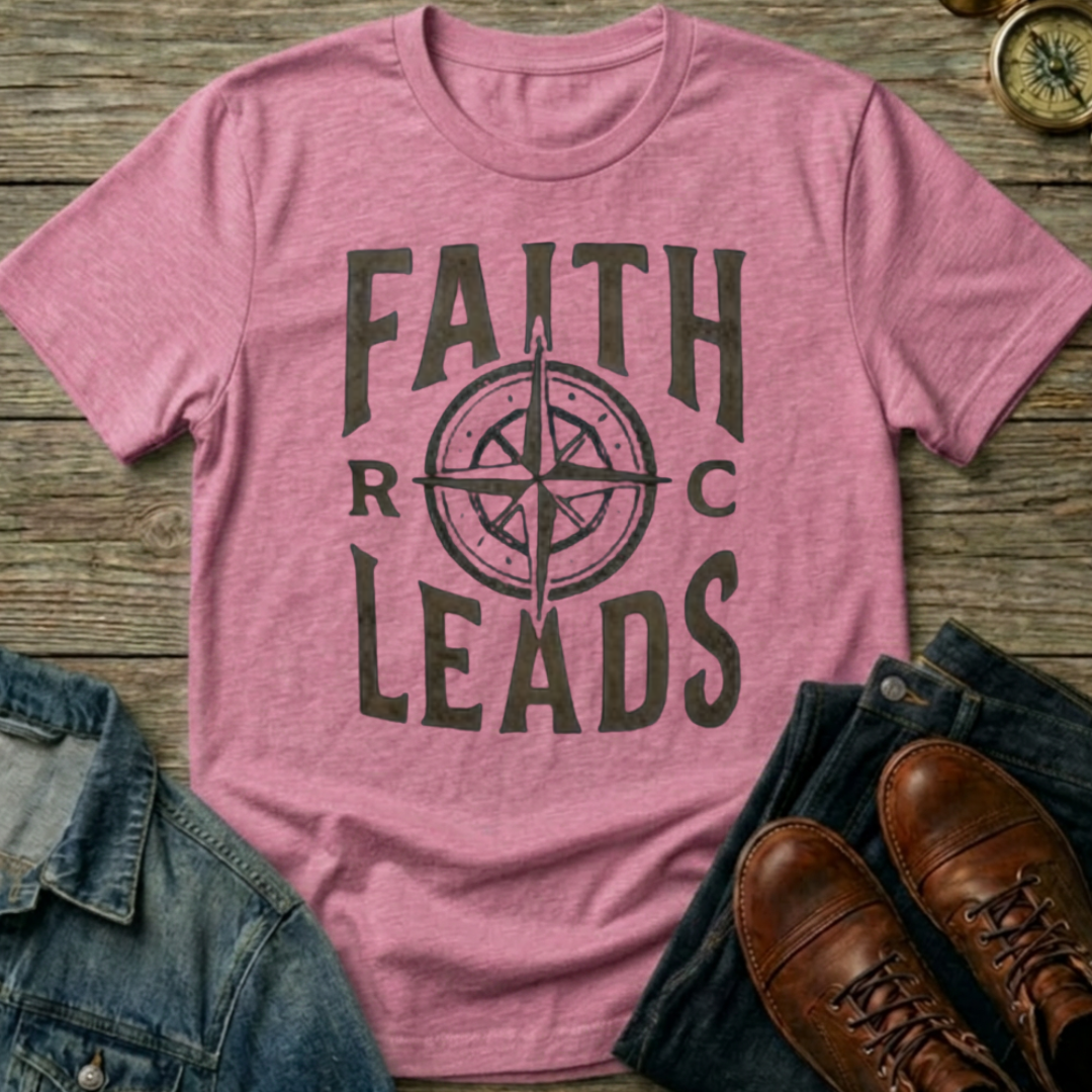 Faith Leads Vintage Design T-Shirt