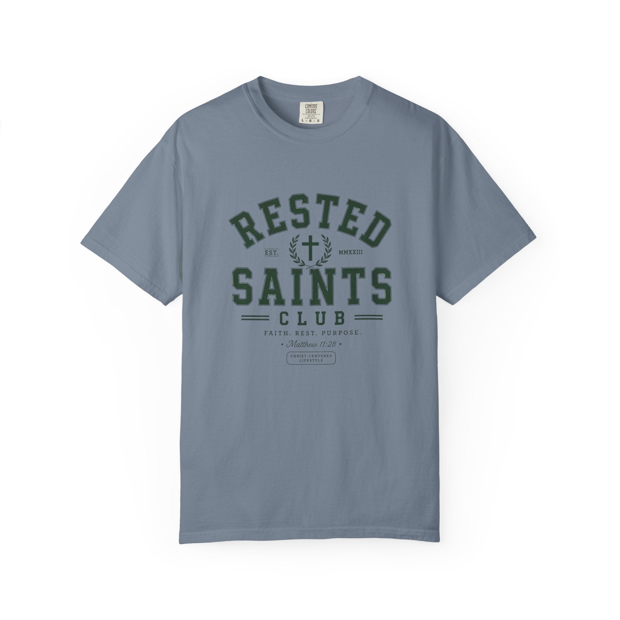 Rested Saints Club T-Shirt — Faith-Based Graphic Tee