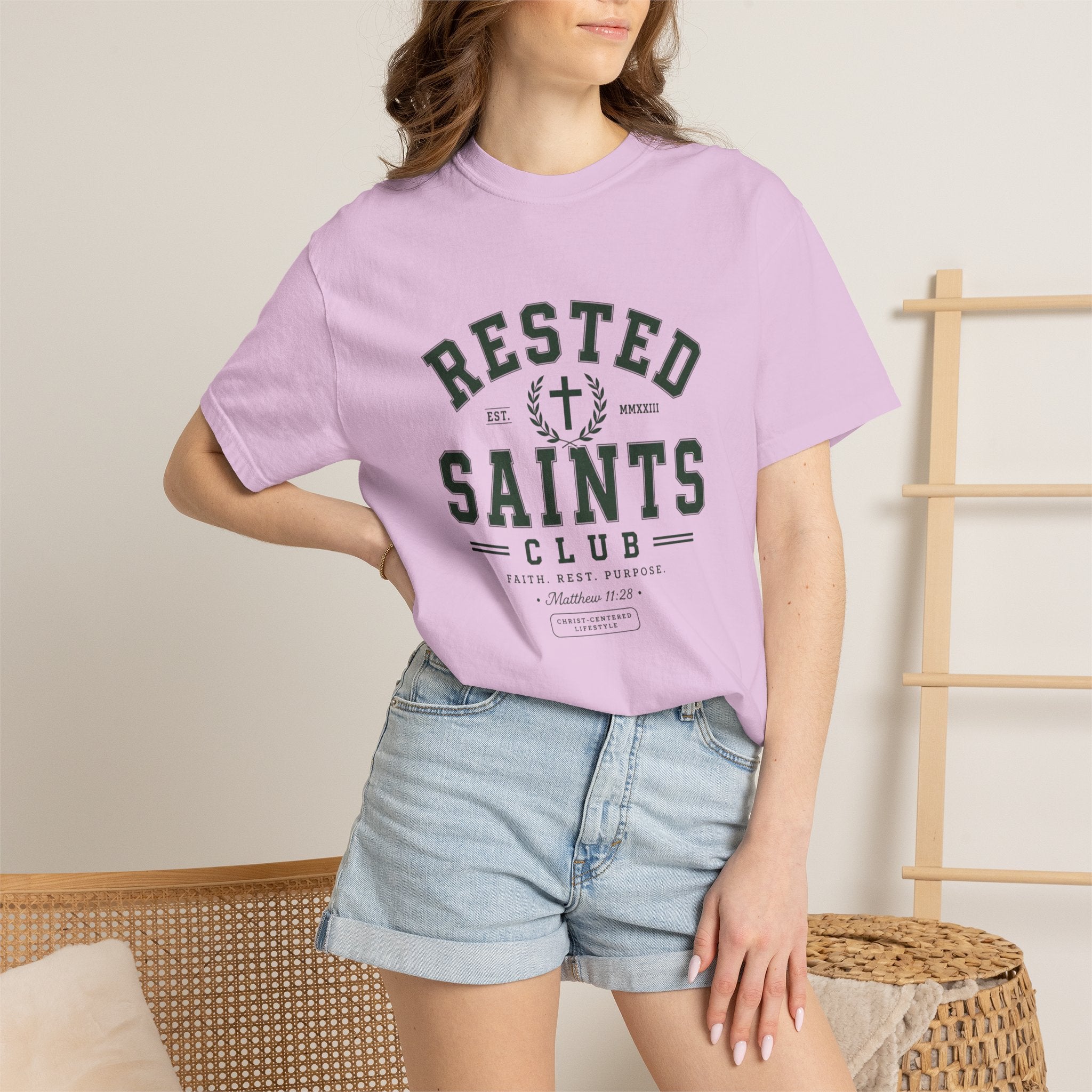 Rested Saints Club T-Shirt — Faith-Based Graphic Tee