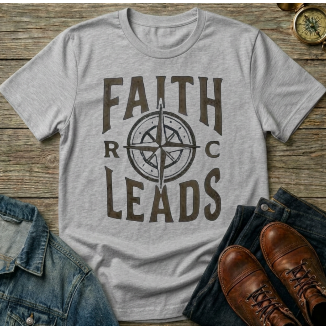 Faith Leads Vintage Design T-Shirt