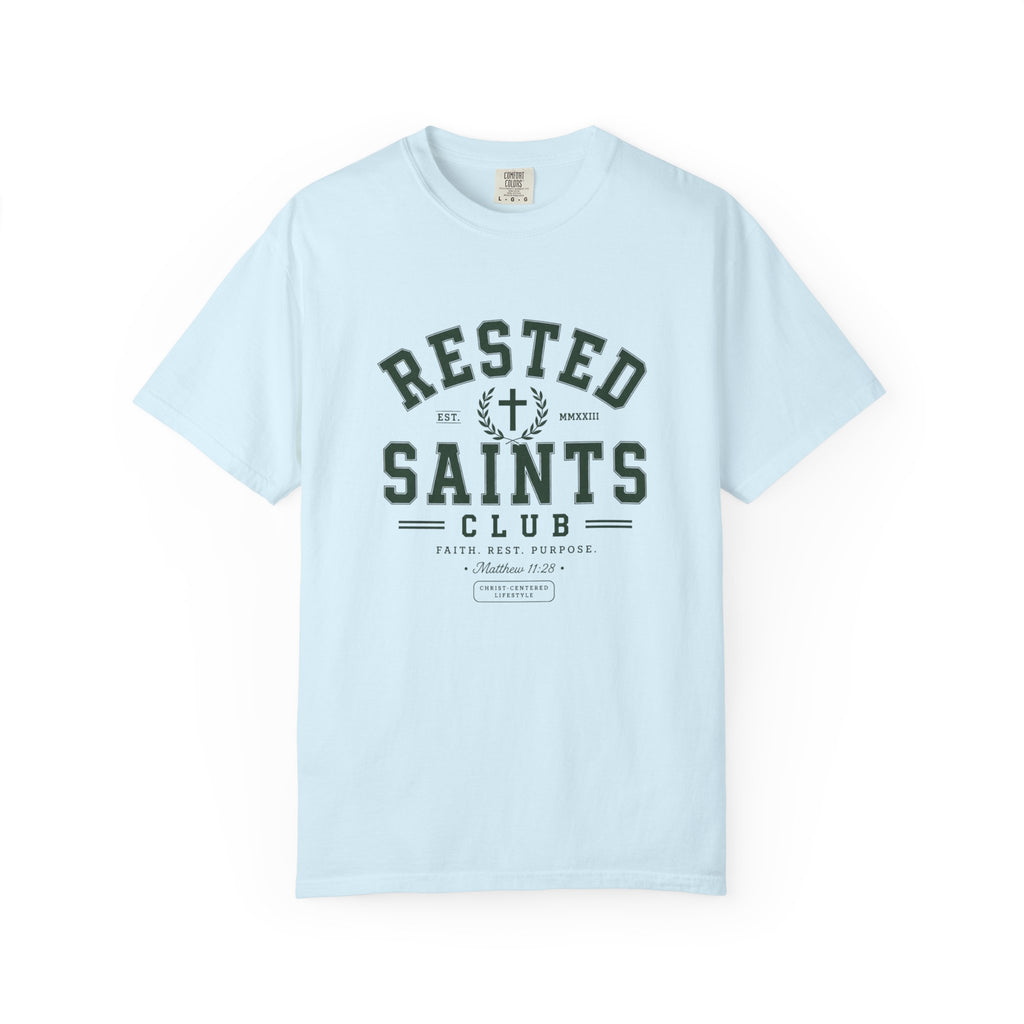 Rested Saints Club T-Shirt — Faith-Based Graphic Tee