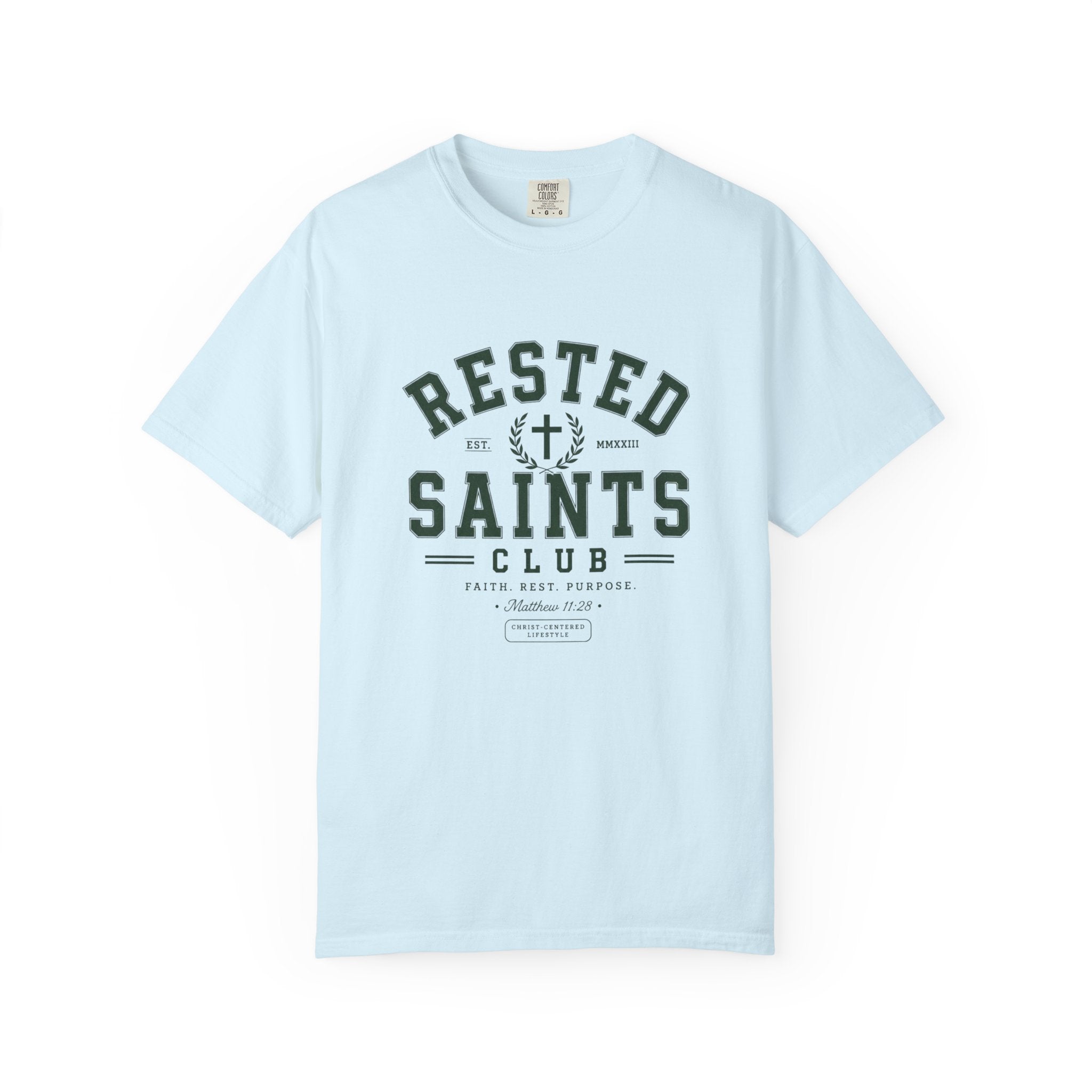 Rested Saints Club T-Shirt — Faith-Based Graphic Tee