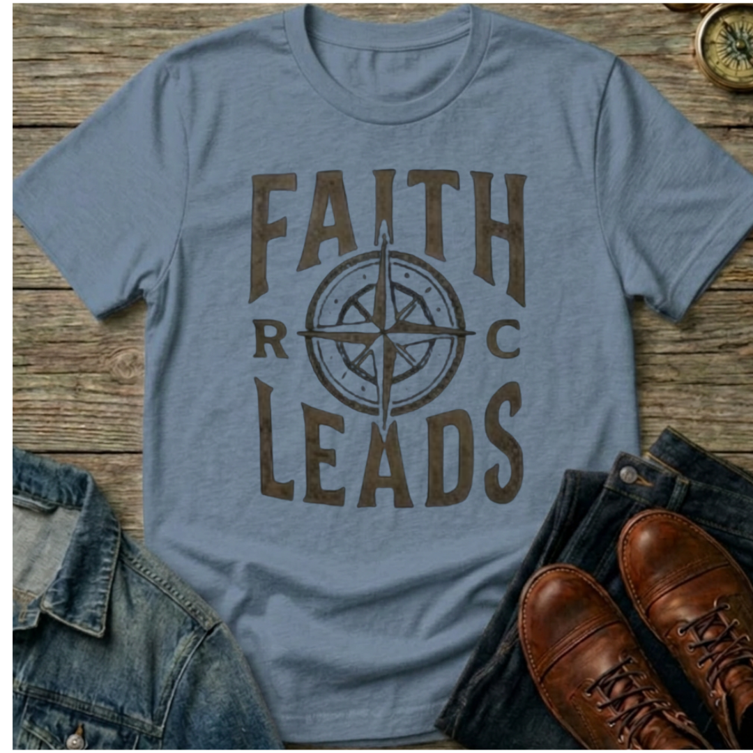 Faith Leads Vintage Design T-Shirt